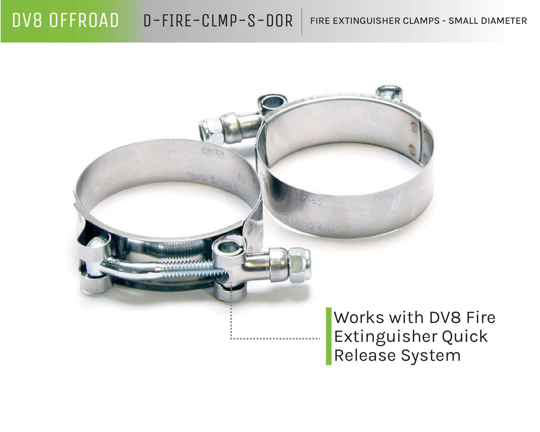 DV8 Offroad DFIRECLMPSDOR Fire Extinguisher Clamps, Small Diameter